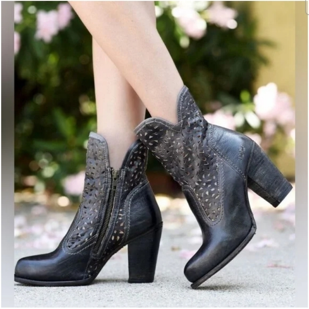 Bed|Stu Irma Ankle Boots Graphito Rustic Brown Chocolate Leather Size 7